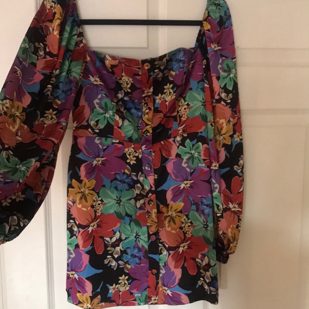 Tularosa silk puff sleeve mini dress